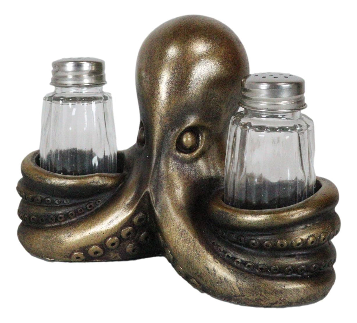 Ebros 6.5"L Giant Octopus Tentacle Spice Glass Salt Pepper Shaker Holder Figurine - Ebros Gift