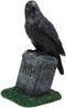 Ebros Gothic Raven Crow On Tombstone Statue 8"H RIP Headstone Figurine Decor