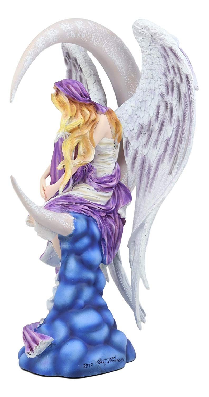 Ebros Large Celestial Crescent Moon Dreamer Fairy Statue 12"H Nene Thomas Figurine