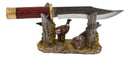 Rustic Pheasant Rooster Bird Display With Decorative Shotgun Shell Knife Set