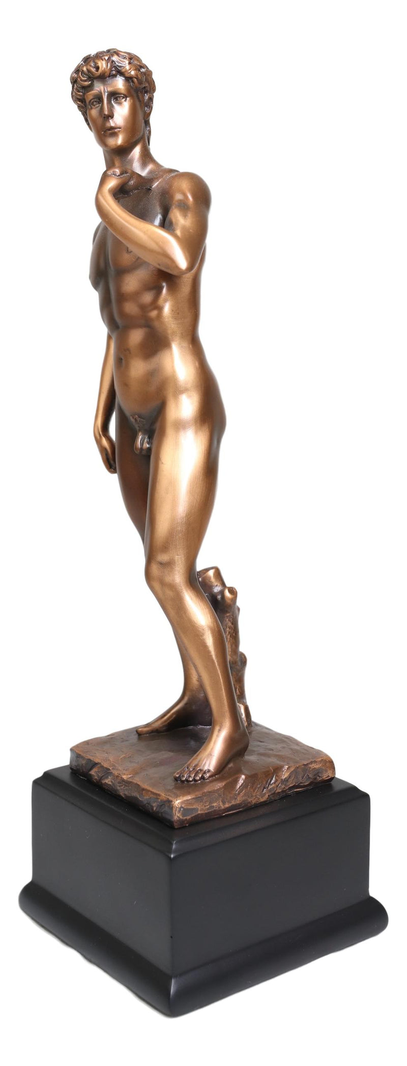 Ebros Renaissance Art Michelangelo Nude King David Bronze Electroplated Resin Statue