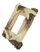 Set of 2 Rustic Forest Stag Deer Antlers Single Rocker Wall Switch Cover Plates