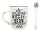 Wicca Sacred Moon Triple Goddess Pentacle Witches Brew Ceramic Mug And Spoon Set