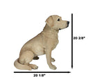 Ebros Large Realistic Lifelike Yellow Labrador Retriever Statue 21"H Golden Retriever