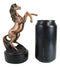 Western Black Beauty Prancing Horse Bronzed Resin Figurine With Base 6.75"Tall
