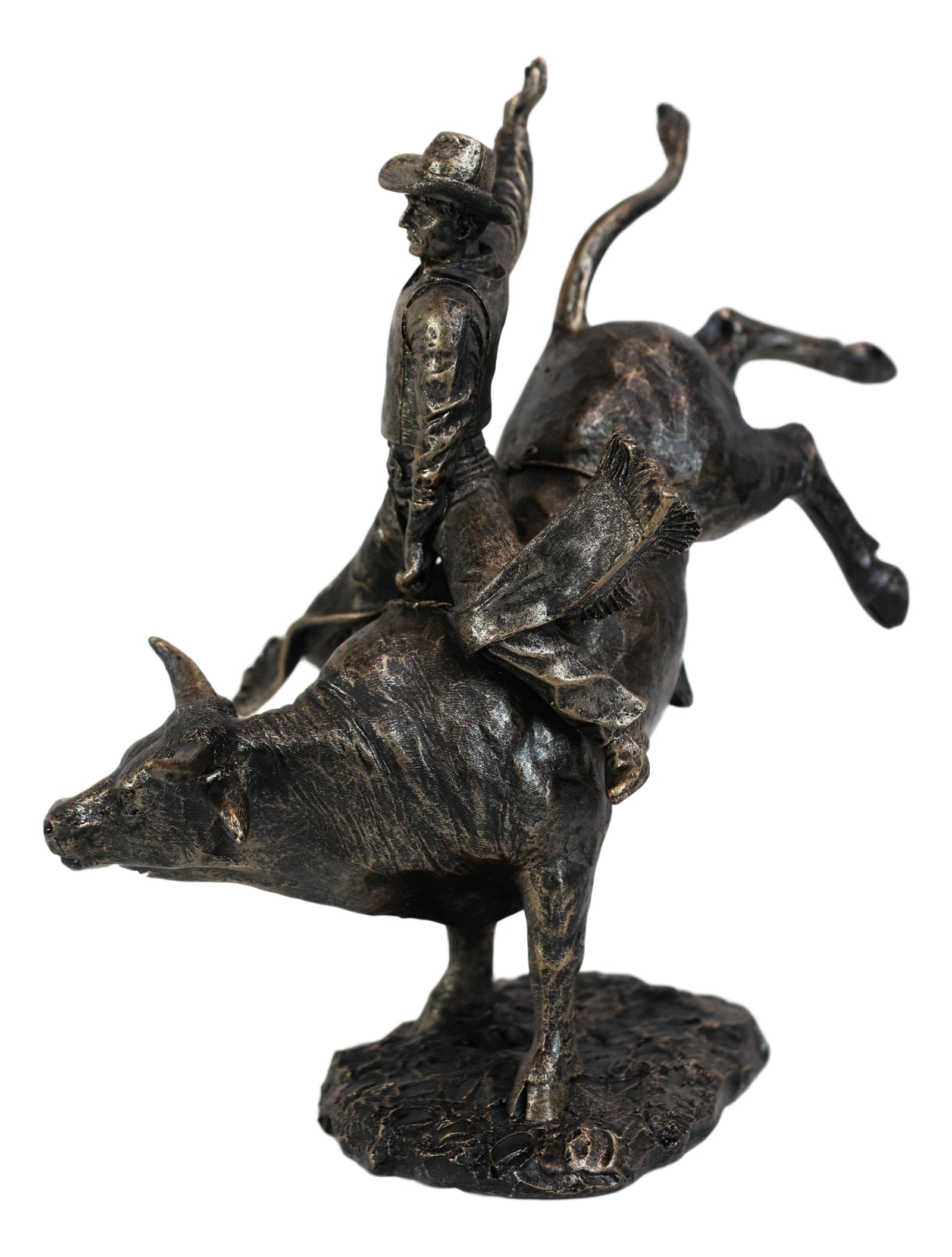 Rustic Western Wild Rodeo Bull Rider Cowboy On Bucking Bull Decorative ...