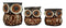 Balinese Wood Handicrafts Small Forest Owl Family Set of 3 Decorative Figurines