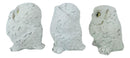 Ebros See Hear Speak No Evil Fat Baby White Owls Figurines Set of 3 Mini Decor