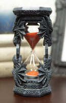 Octagonal Gothic Celtic Knotwork Invertible Dragon Heads Sand Timer Figurine