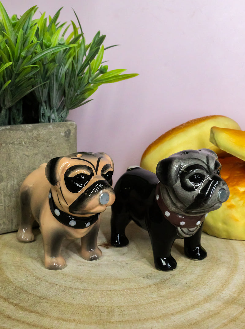 Adorable Kissing Love Pugs Decorative Ceramic Salt And Pepper Shakers Figurines