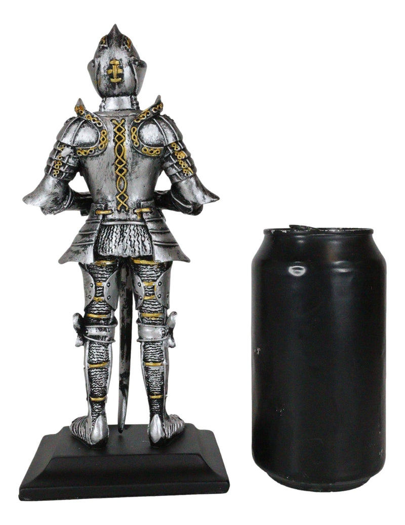 Medieval Swordsman Knight Figurine Suit of Armor Northern Star Coat Of Arms