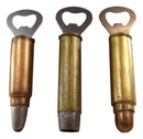 Pack Of 3 Western Rustic Bullet Shell Casings Ammo Hand Beer Bottle Openers