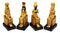 Egyptian Gods Horus Osiris Sekhmet And Isis Seated On Thrones Figurine Set of 4