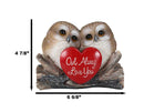 Ebros Romantic Owl Couple Statue Wisdom Of The Forests Love Birds Pair Of Owls Holding Heart Shaped Sign