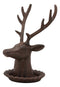 Ebros Cast Iron Western Rustic Elk Deer Stag Head With Antlers Jewelry Tree Holder Hooks Stand Dish Figurine 7.5" Tall Cabin Lodge Country Home Decorative