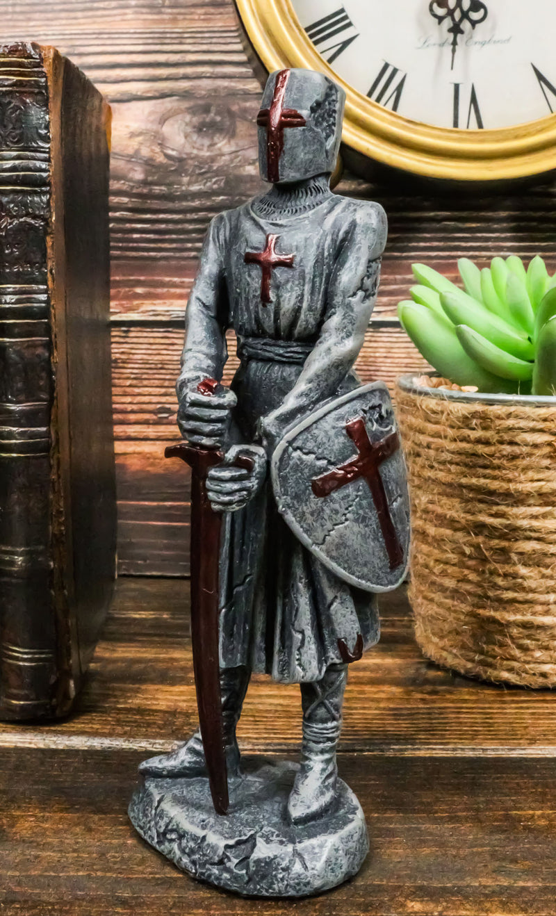 Holy Roman Empire Crusader Knight With Sword And Shield Statue Suit Of Armor