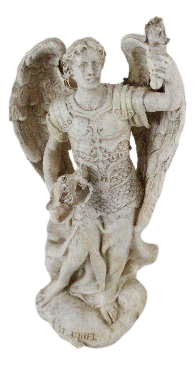 Ebros Archangel Saint Uriel Statue 5"H Light And Fire Of God Patron of Confirmation