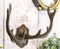 Pack Of 2 Cast Iron Western Rustic Stag Deer Crown Antlers Wall Coat Keys Hooks