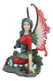Ebros Amy Brown Christmas Red English Holly Berry Elf Fairy Figurine Holiday Fae Pixie
