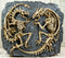 Ebros Gift Dual Winged Fighting Skull Dragon Fossil Resin Home Decor Plaque