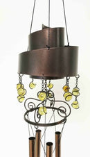 Contemporary Modern Spiral Design Resonant Copper Wind Chime Garden Patio
