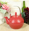Ebros Gift Imperial Spotted Texture Teapot With Stainless Steel Handle 28oz (Red)