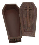 Vampire Dracula Coffin Jewelry Box Rest In Peace Casket Trinket Box Figurine 8"L