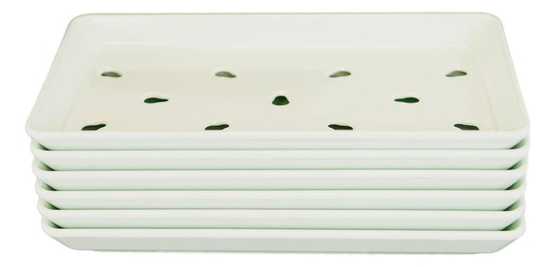 Pack Of 6 Sage Green Neta Zara Sushi Sashimi Plates With Drip Holes 8.75"X5"
