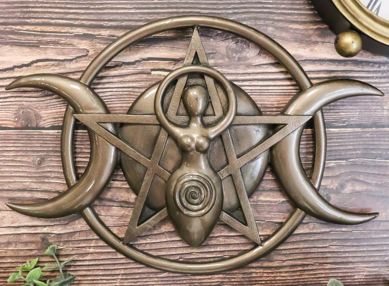Neopagan Spiral Goddess Wall Decor Lunar Triple Goddess Wicca Plaque Figurine