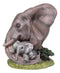 Noble Guardian Safari Elephant Protecting Calf by Green Grasslands Statue 12" H