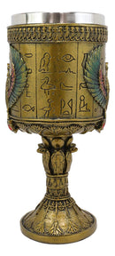 Ebros Ancient Egyptian Horus Falcon Larger 16oz Cylindrical Wine Goblet Chalice