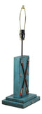 Ebros 26"H Rustic Blue Distressed Wood 2 Crossed Friendship Arrows Table Lamp