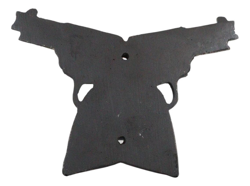 Rustic Western Cowboy Crossed Revolver Gun Pistols Wall Beer Bottle Cap Opener