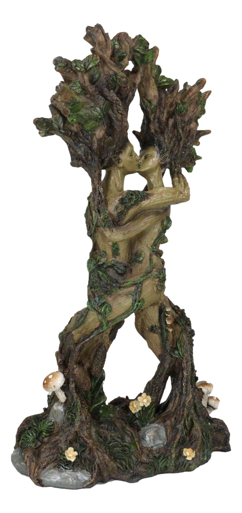 Dance Of Spring Greenman And Tree Woman Couple Gaia Dryad Ent Kissing Figurine