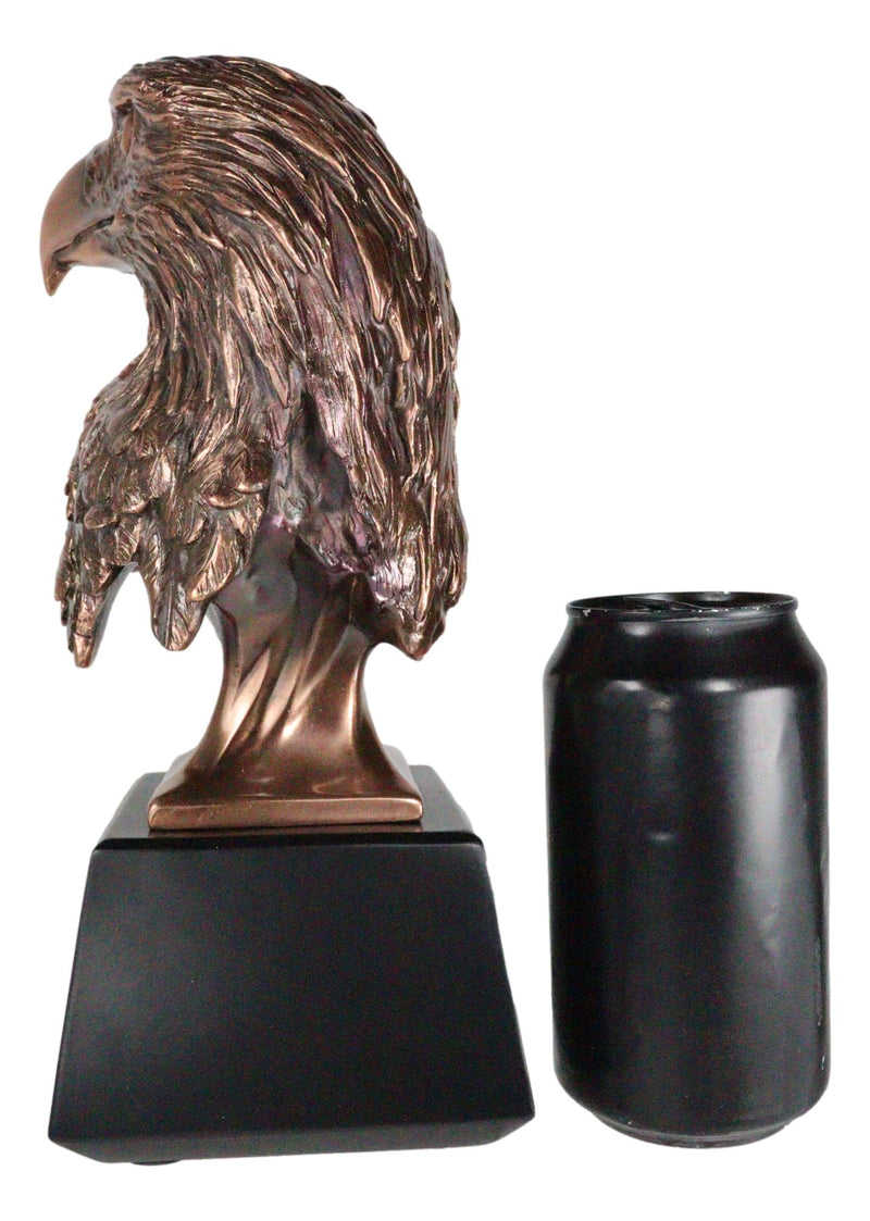Majestic Royal Bald Eagle Head Bust Taxidermy Electroplated Figurine With Base