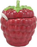 Ebros 6"Diameter Red Raspberry Jam Condiments Container Jar With Lid & Spoon