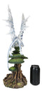 Large Arctic Frost Fury Dragon Perching On Rainforest Giant Tree Canopy Figurine