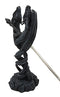 Ebros Gift Dual Spiralling Serpent Dragon Holding Excalibur Sword Letter Opener Figurine