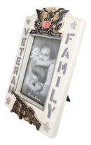 Patriotic USA American Eagle Seal Crest Veteran Family Memorial Picture Frame