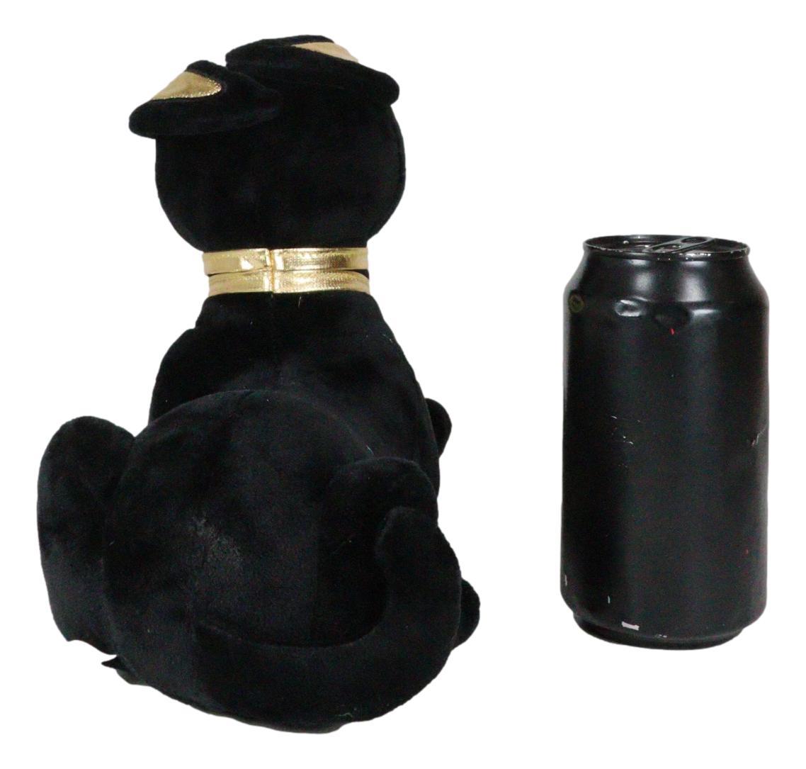 Larger Black & Gold Egyptian God Of Afterlife Sitting Anubis Dog Plush Toy