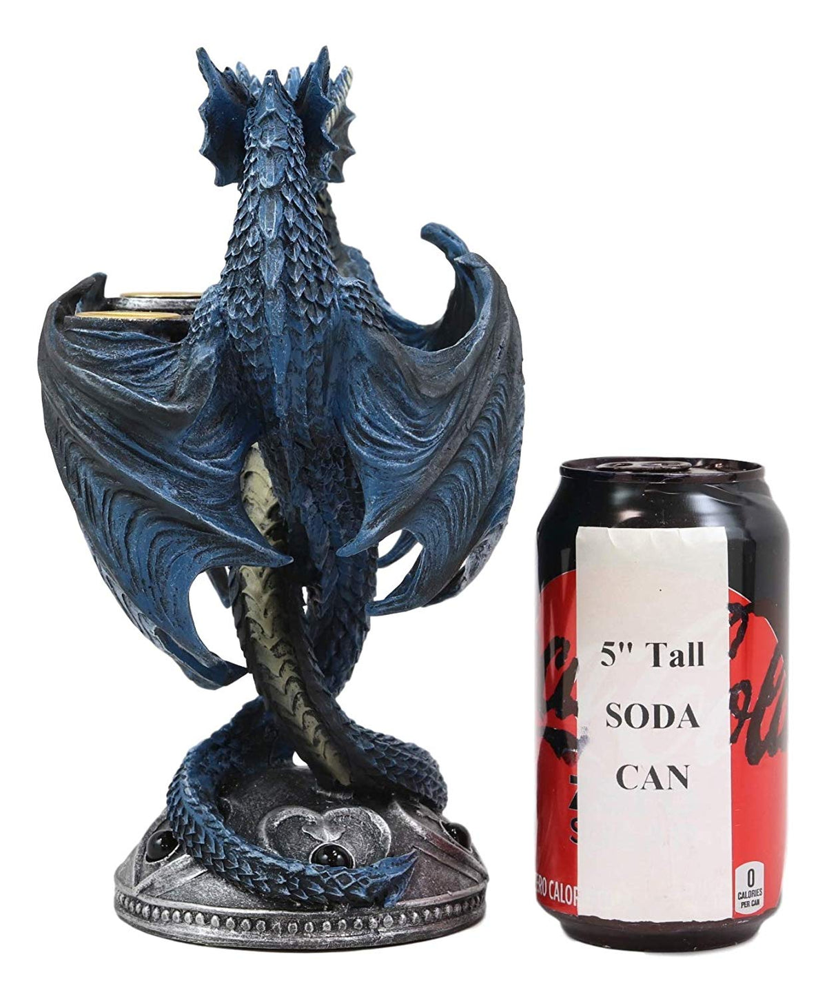 Dragon Heart Altar Drake Candleabra Candle Holder Twin Dragons Figurine 9"Tall - Ebros Gift