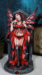 Gothic Red Winged Lingerie Fairy Statue Sexy Roses Figurine Fantasy