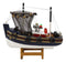 Ebros 6.25" Long Colorful Wooden Handicraft Nautical Ocean Marine Trawler Fishing Boat Model Statue with Wood Base Stand Fully Assembled Figurine Sea Ship Prototype Museum Gallery Sculpture