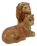 Safari Pride King Lion and Lioness Couple Resting Ceramic Salt Pepper Shaker Set