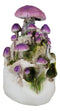 Day of The Dead Gothic Macabre Skull With Purple Fungi Mushrooms Figurine