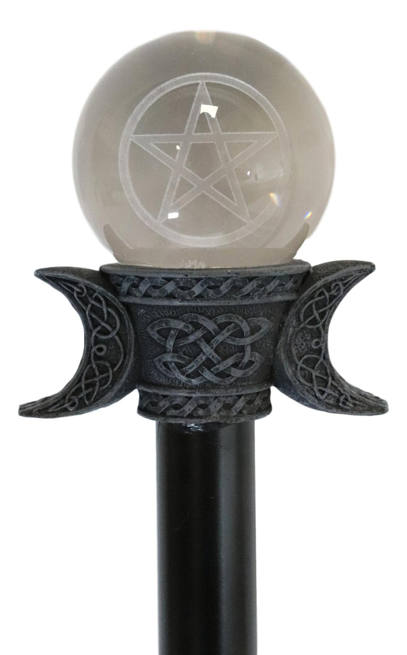Triple Goddess Sacred Moon Pentagram Star LED Glass Decorative Prop Swagger Cane