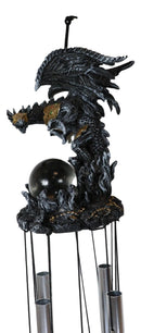 Armored Battle Dragon Crystal Sphere Resonant Relaxing Wind Chime Garden Patio
