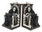 Gothic Grim Reaper Sitting On Skulls And Skeleton Bones Thrones Bookends Statue