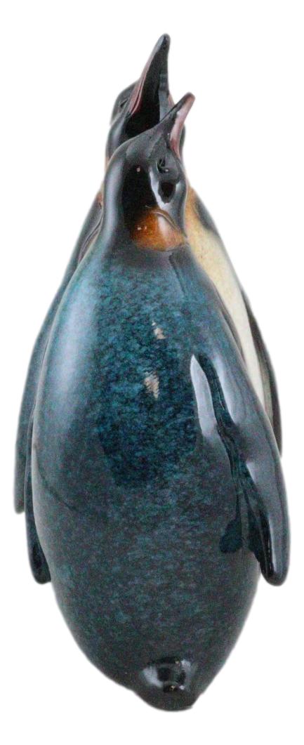 South Pole Family Emperor Penguins Mom and Dad Couple Hug Time Decor Figurine