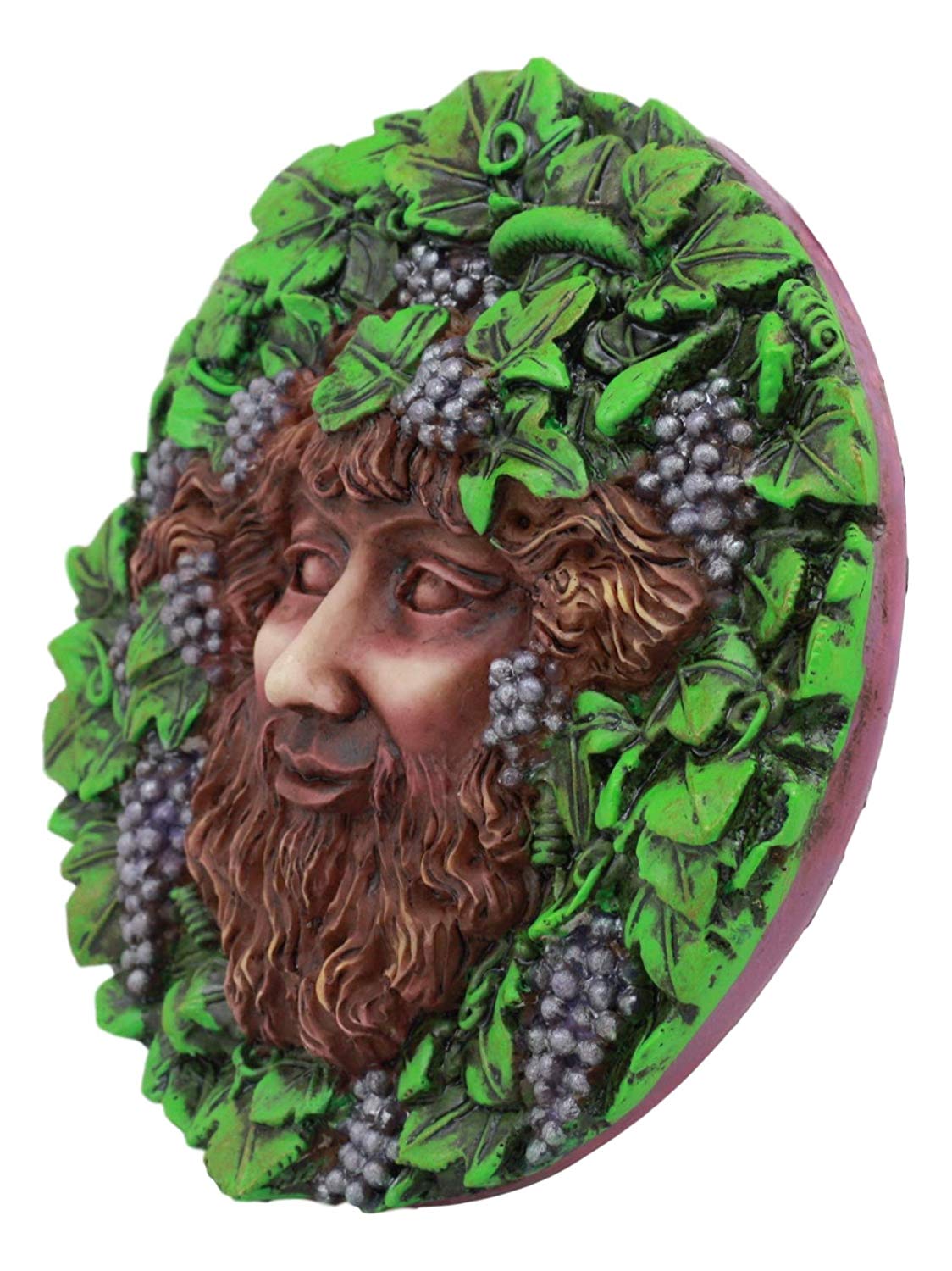 Ebros Dionysus Bacchus Spirit of The Vine Decor Wall Plaque 5.25" Diameter Wiccan Wicca Art Decorative Sculpture by Oberon Zell